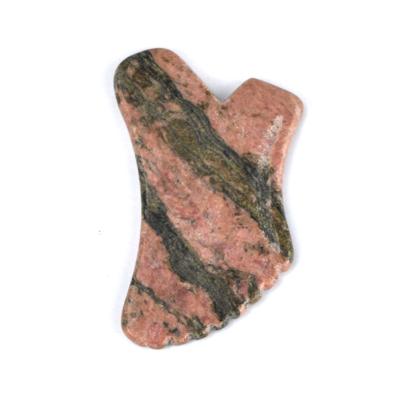 Outil de massage naturel de la rhodonite Gua Sha pour resserrer la peau et promouvoir la beauté du visage