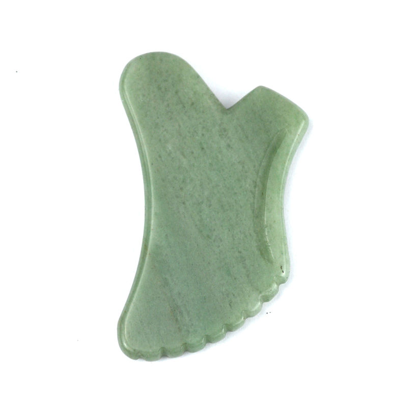 Aventurine verte Guasha Gua Sha Mode d'outil pour le visage n° abkgs-038 Pour un drainage lymphatique efficace et des soins de la peau