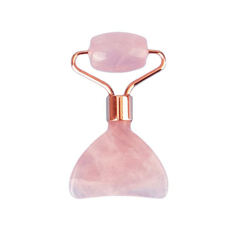 Mini Rose Quartz Jade Roller Eye Skin Care Gua Sha Board Dispositif de beauté faciale multifonctionnel à 90 caractères