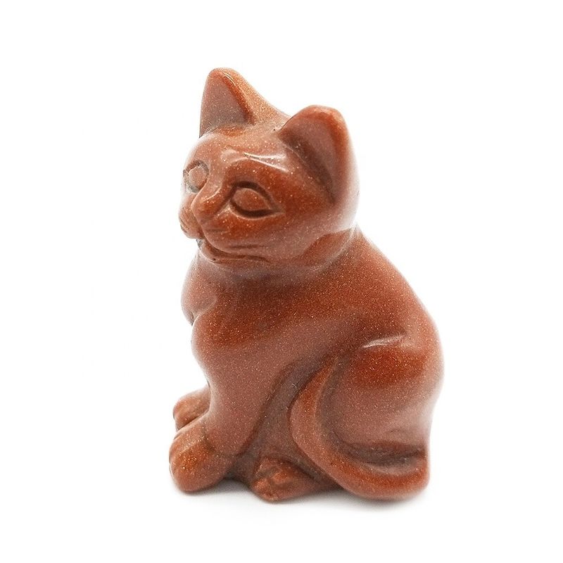 Figure de chat d'agate sculptée à la main dans le style Feng Shui pour la guérison et la décoration des animaux