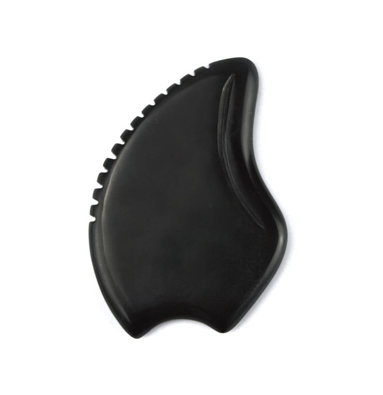 Outil de massage Gua Sha en pierre Bian noire naturelle pour la méditation relaxante