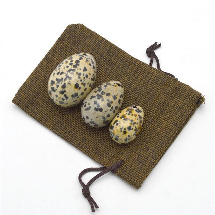 Des œufs de jaspe de Dalmatie pour femmes 3 tailles des œufs de jade vibrant
