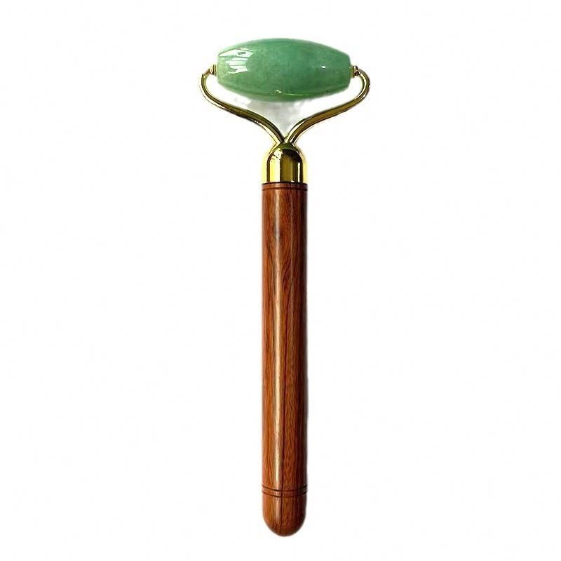 L'outil de massage au jade vert avec poignée en bois pour logo personnalisé disponible