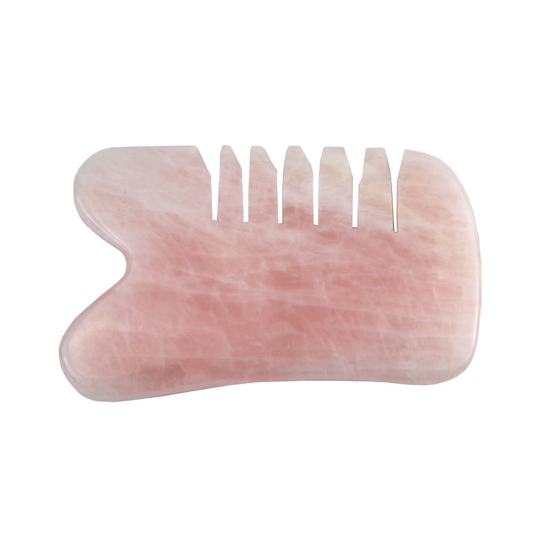 Massage de la tête rose quartz gua sha peigne du cuir chevelu outil pour le soin de la peau Spa lifting du visage