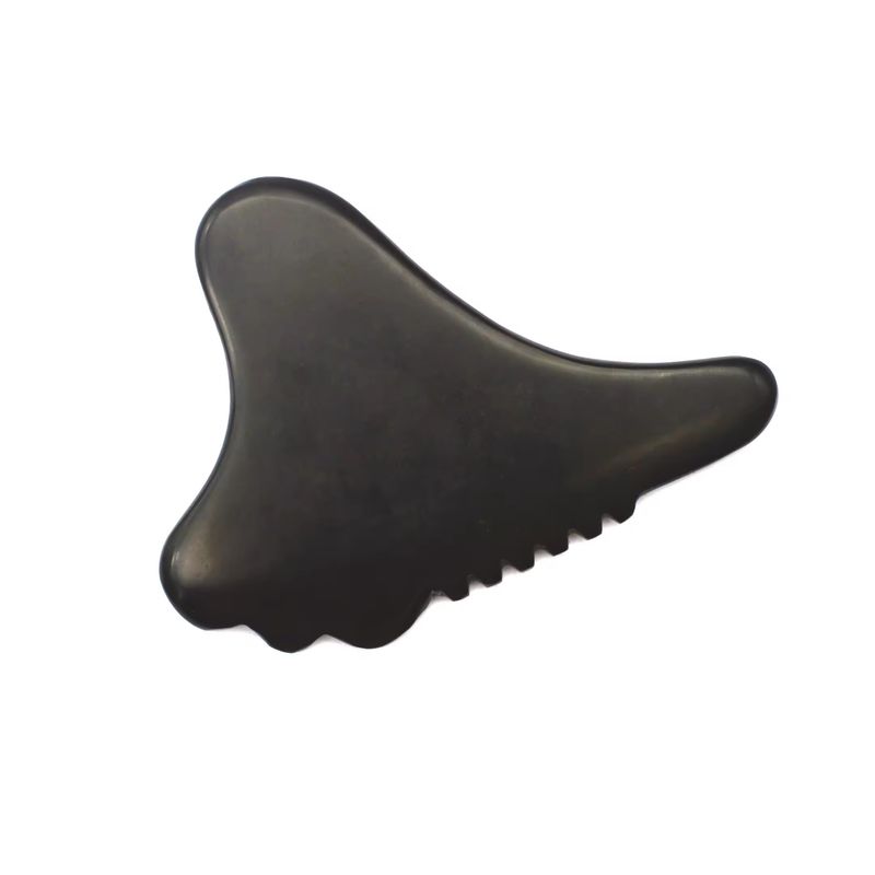 Outil Gua Sha Masseur facial Bian Stone Face écologique 105*77mm 114*74mm 2 pièces AKBS-030 pour le drainage lymphatique facial