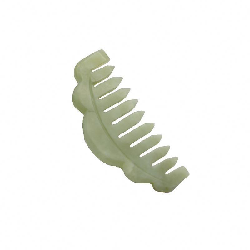 Peigne de cheveux en pierre de jade naturel Peigne de massage Gua Sha Peigne de massage avec propriétés de dégagement de méridien Image parfaite