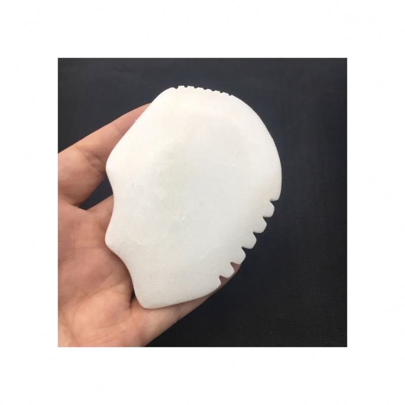 Jade Gua Sha planche pour le massage du visage et du corps Jade blanche grattage outil masseur