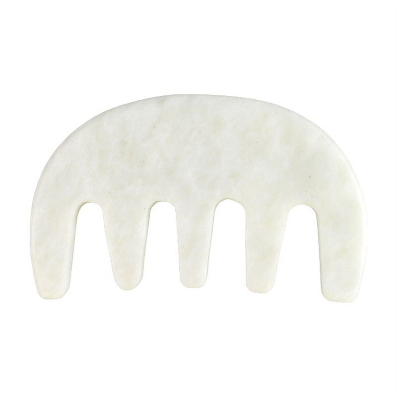 Massageur à la tête chinois naturel blanc Xiuyan Jade Gua Sha Peigne à gratter pour 2024 Outils de massage tendance