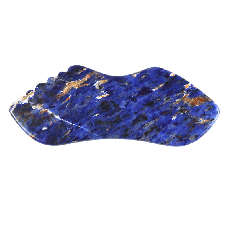 2024 Tendance la forme des lèvres bleu Sodalite Stone Gua Sha Scraping Massager pour la beauté de la peau du visage dans l'équipement de massage du corps