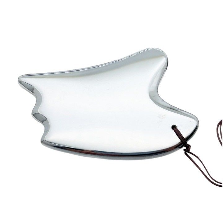 Outil de massage facial en carton naturel Terahertz Gua Sha Masseur en forme de cœur en argent pour le traitement des points de déclenchement