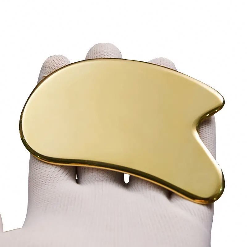 Certificat Oui Logo personnalisé Disponibled Brass Facial Gua sha Board Tools Brass Scraping Massage Gua sha Tools Massage Facial Tools