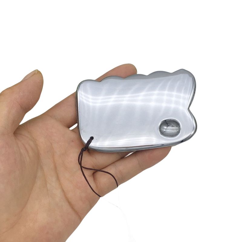 Style Terahertz Plaque de grattage outil de massage Gua Sha Guasha planche pour le dos masseur de corps argenté