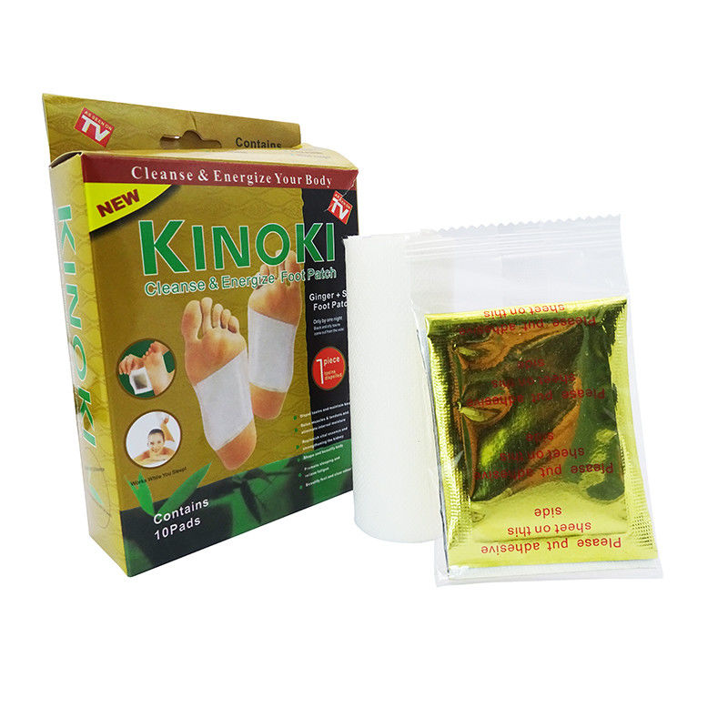Fonction du patch de perte de poids 10 paquets Ginger Foot Pads 10 feuilles adhésives pour éliminer les impuretés et soulager le stress