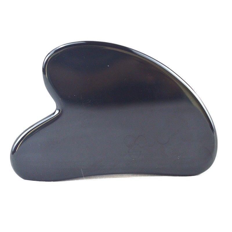 Forme de cœur Obsidian noir Guasha 100% Jade naturel Goua Sha Scraping Massage Outil Logo personnalisé pour la personnalisation