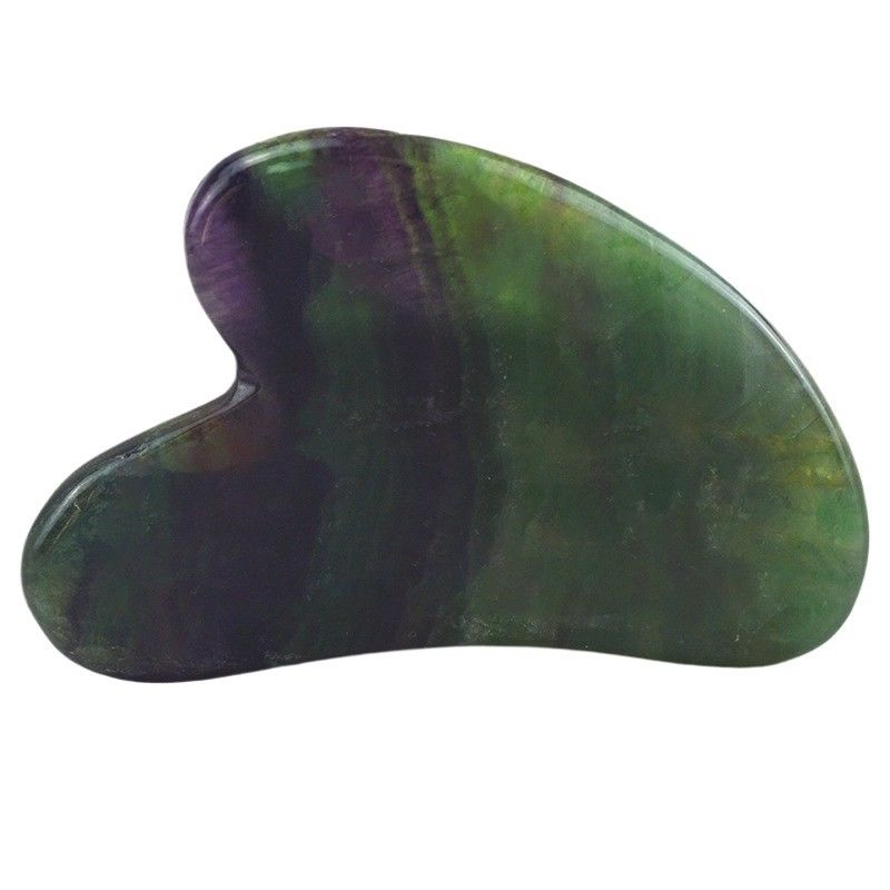 2024 Forme de cœur arc-en-ciel Fluorite Gua Sha Massage Outil de grattage pour le spa du corps
