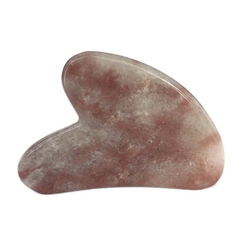 2024 Fraise naturelle cristalline de jade Gua Sha forme de cœur Massage du visage grattage Guasha planche pour la zone de massage de tout le corps