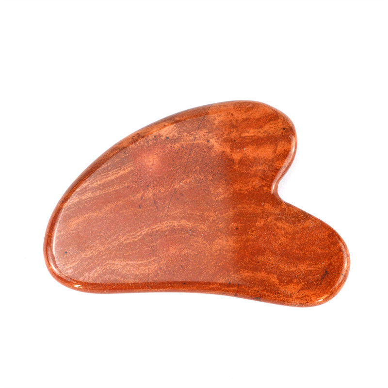 Massageur naturel en forme de cœur Jaspe rouge Gua Sha Scraping Board pour la beauté du visage et le soin de la peau
