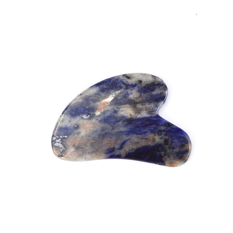 Équipement de massage corporel Logo personnalisé Forme de cœur Sodalite naturelle Gua Sha Stone Soin de la peau Spa de soins personnels Salon de beauté de lifting facial