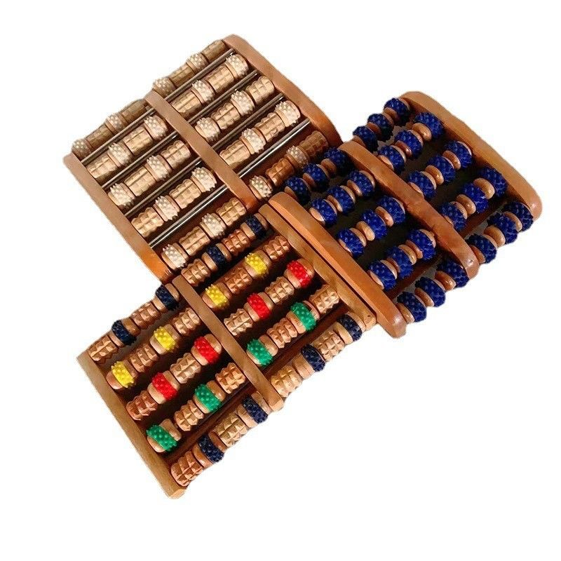 Outil en bois Pédicures Thérapie des pieds Méridien Massageur Colorisé en caoutchouc Roller de pied en bois pour le massage des pieds et le méridien