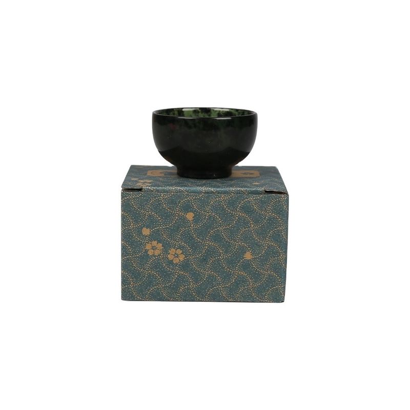 Type de gravure 100% chinois écuelle en jade naturel vert foncé écuelle en jade sculptée à la main écuelle pour l'amélioration de la décoration de la maison