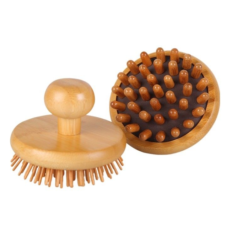Massage du cuir chevelu Brosse à cheveux en bambou Peigne personnalisée Logo bois Peigne à cheveux déroutant 2023 Outils de massage Guasha écologiques