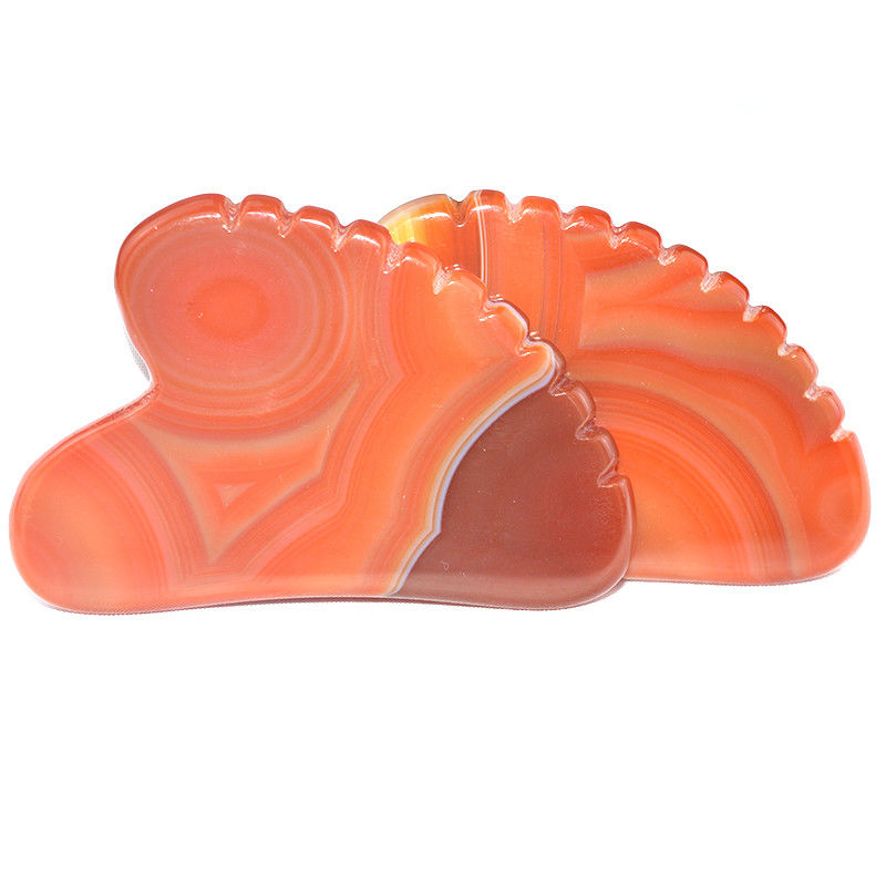 Logo personnalisé disponibled naturel Carnelian Facial Jade Guasha Outil de soin de la peau pour les besoins de l'équipement de massage du corps