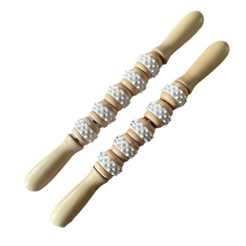 5 roues en bois pour le traitement des méridiens et la relaxation du corps