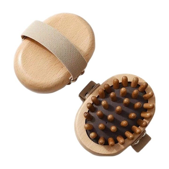 Brosses de bois de hêtre à main pour le massage domestique Dredge les méridiens et améliorez la routine de soins de la peau à la maison