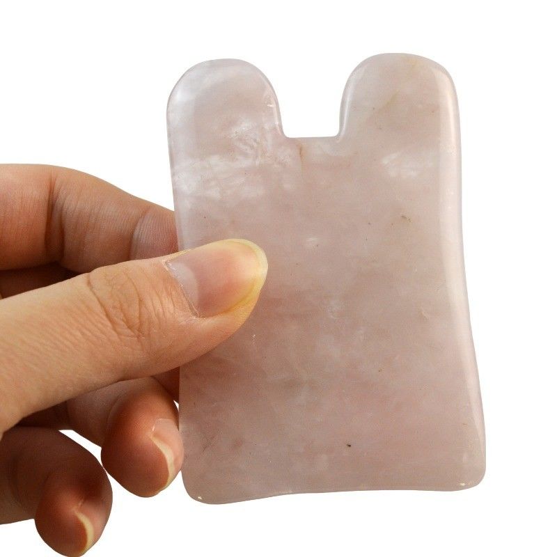 2024 arrivées rose naturel quartz rose jade gua sha massage peigne de cheveux massage guasha rasage de la tête massage du visage outil de massage