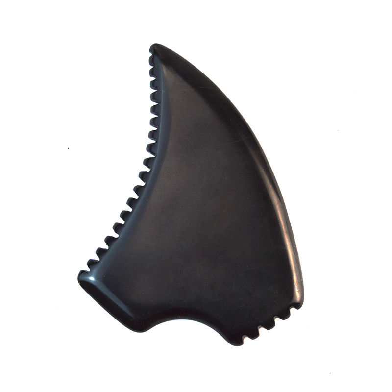 Fonction de massage musculaire Forme triangulaire naturelle de pierre Bian Noire Gua Sha Scraping Board pour le massage facial et le corps Spa