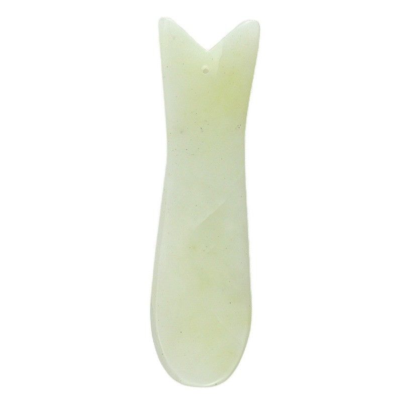 Propriétés du masseur de corps Massageur Xiuyan Jade Poisson en forme de Gua Sha Facial Outil de soin de la peau Outil de soins du visage anti-âge Guasha