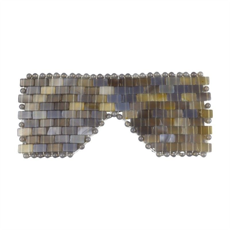 Masque pour les yeux en pierre de jade grise pour les outils de massage et les pierres de guérison Masque pour le visage en agate