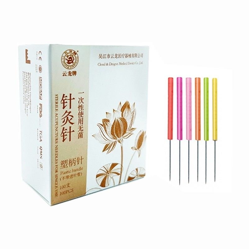 Outils de massage 100 PCS Moins de douleur Colorier manche en plastique Aiguilles d' acupotomie Petit couteau Aiguille pour logo personnalisé disponible