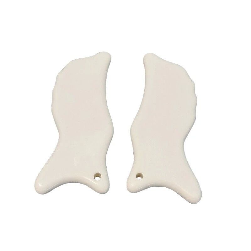 110*50mm Outil de Guasha en céramique pour les soins du corps Tableau de massage facial Gua Sha pour réduire les douleurs à la tête, au cou et au dos