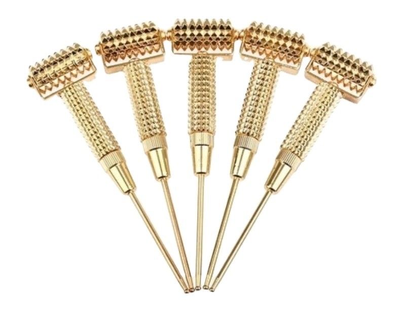 Équipement de massage corporel Spikey Brass Manuel d'acupression et de réflexologie Stick pour la santé et le massage des tissus