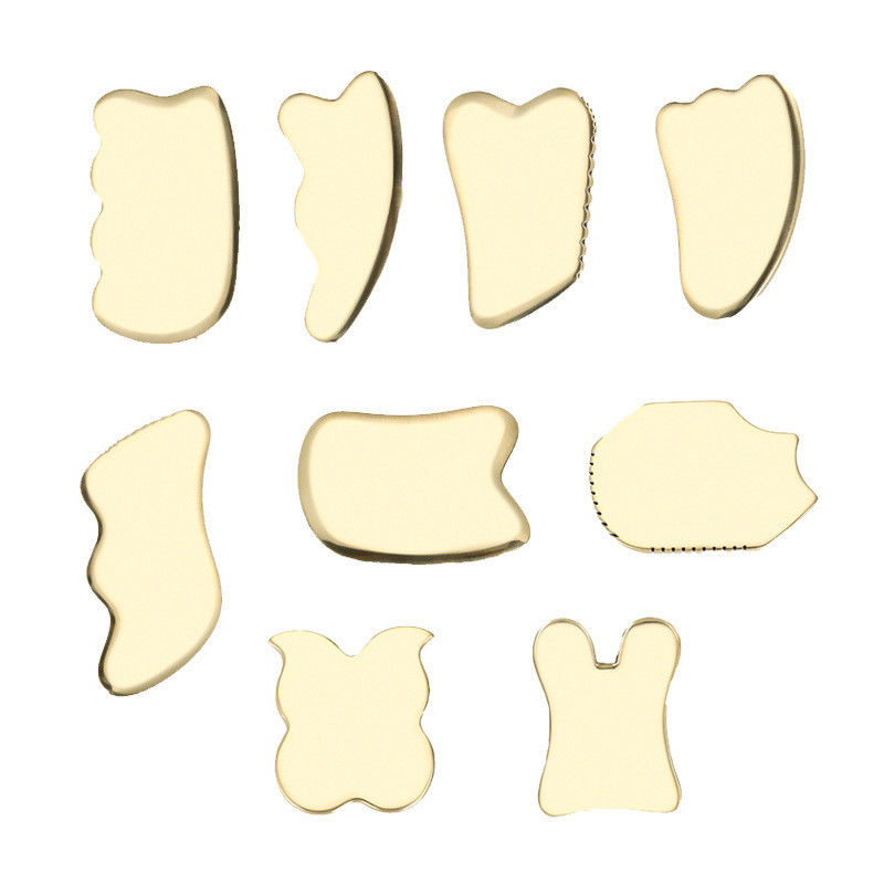 Logo personnalisé Disponibled Brass Metal Gua Sha Scraping Board pour le massage facial Spa Massageur Meridien Massage Outil de soin de la peau à la maison