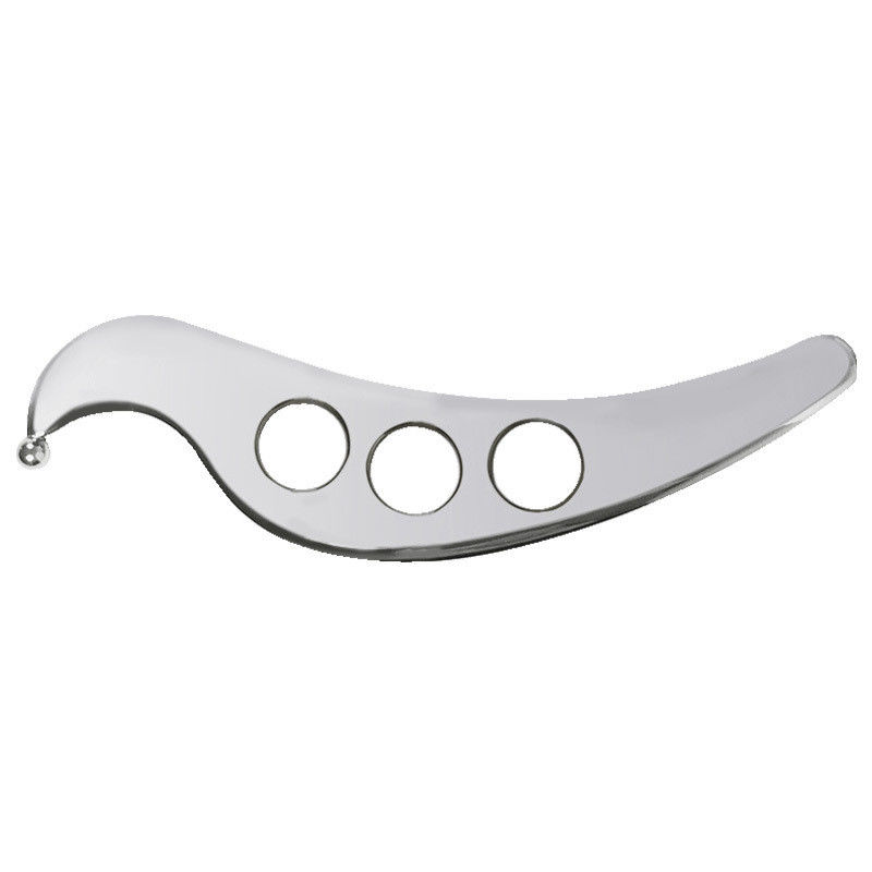 Tableau de massage du cuir chevelu en argent Gua Sha en acier inoxydable 304 pour la relaxation musculaire et le sport
