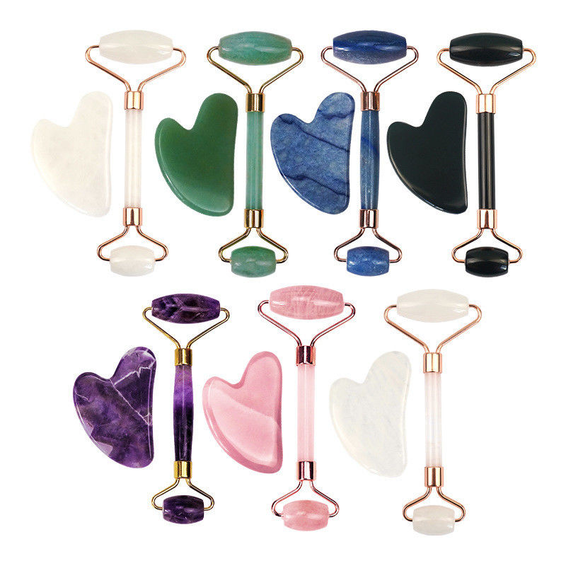 Outil de massage à rouleaux de gua sha et à rouleaux de jade pour le massage du corps