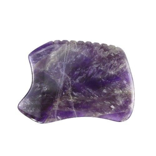 Pierre de grattage violette Gua Sha Outil de massage pour l'améthyste Crystal Facial Guasha Board et le jade naturel