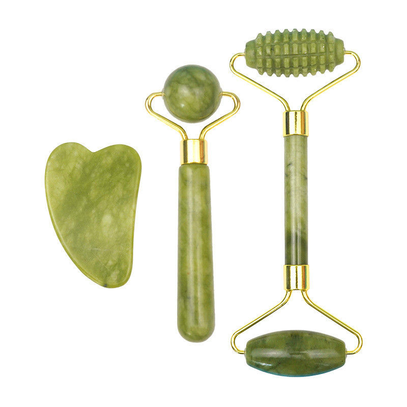 2024 Black Jade Roller Gua Sha Set pour le massage corporel et le soin du visage 100% naturel à double tête