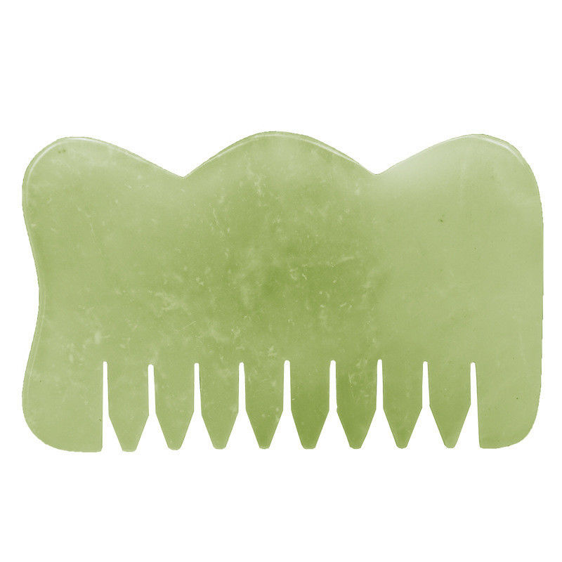 Équipement de massage de la tête Peigne de cheveux de jade Peigne de massage Guasha pour la beauté et les propriétés de Xiuyan Jade