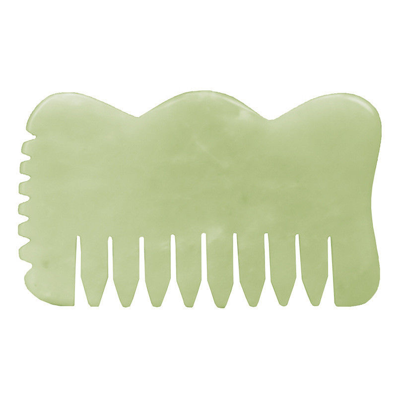 Peigne à cheveux naturel Xiuyan Jade Gua Sha Acupoint Massage Peigne à cheveux pour la relaxation de la tête
