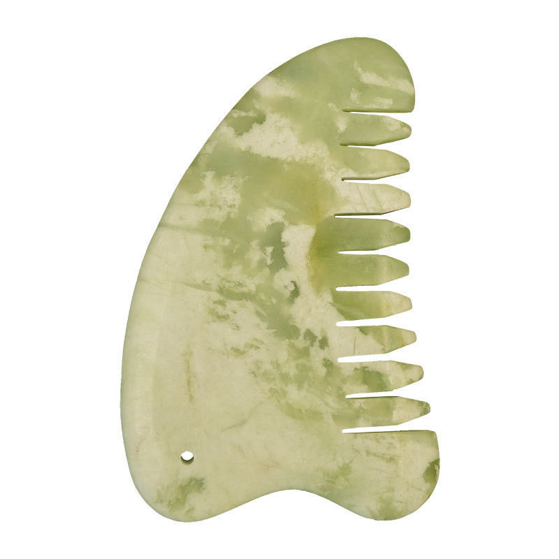 Équipement de massage de la tête Xiuyan Jade Gua Sha Acupoint de massage des cheveux Peigne du cuir chevelu Massageur Massage musculaire Fonction