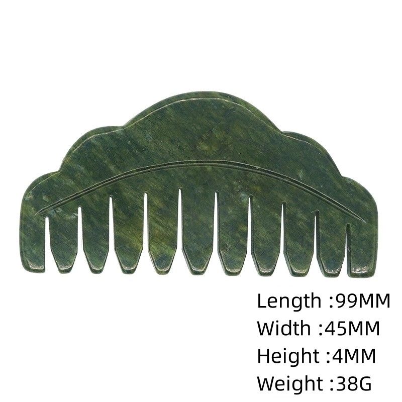 100% de Jade Vert Naturel Rose Quartz Guasha Et Obsidien Noir Blanc Jade Peigne de Cheveux Guasha Outil de Massage Pour le Peigne de Massage de la Tête