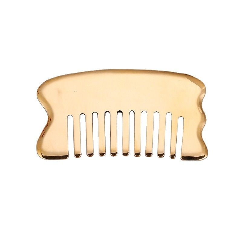 Outil de massage de la tête pour le massage des muscles Outil de massage du cuir chevelu personnalisé Outil de massage du cuir chevelu Carré Brass Gua Sha Comb Metal Copper Gua Sha Comb