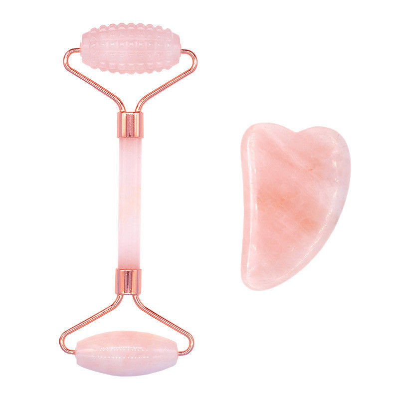 L'outil de massage à rouleaux pour le visage Gua Sha, Guasha Stone Body Self Skin Care Spa Anti-Aging Facial Beauty Box en rose