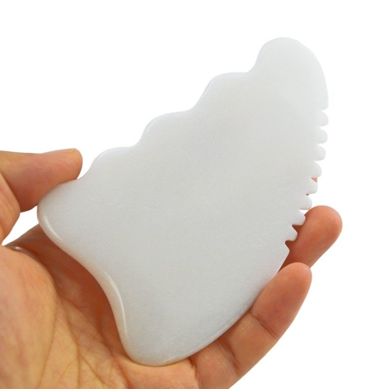 Outil de massage Natural White Jade Stone Gua Sha Scraping Board for Body Massager Facial Beauty Outil de soin de la peau anti-âge