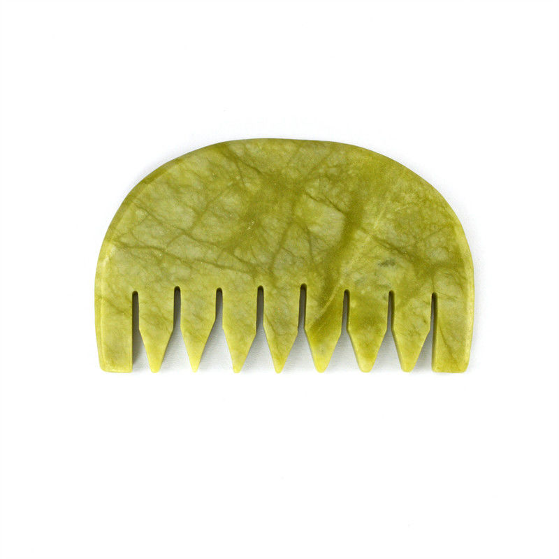 Peigne de massage style naturel Xiuyan Jade Gua Sha Scalp Guasha tête de pierre Massageur de cheveux soins de santé Salon de beauté
