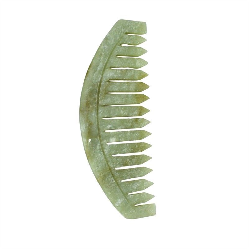 2024 Xiuyan Jade Gua Sha Naturel Peigne de massage du cuir chevelu pour la tête Massageur Muscles du corps Soins de santé des cheveux et soulagement des maux de tête