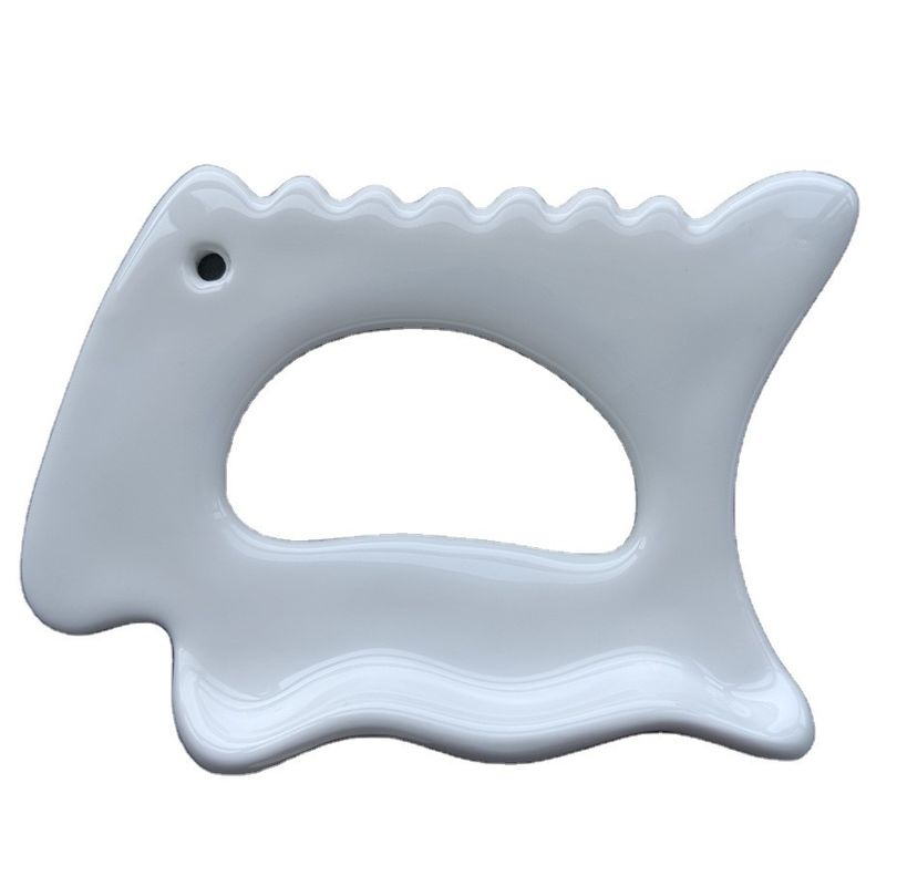 Plaque de grattage d'outil facial en céramique Gua Sha pour le design populaire Massageur à corps en argile blanche